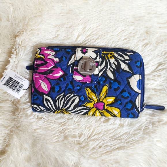 Vera Bradley Lotus Flower Turnlock Wallet